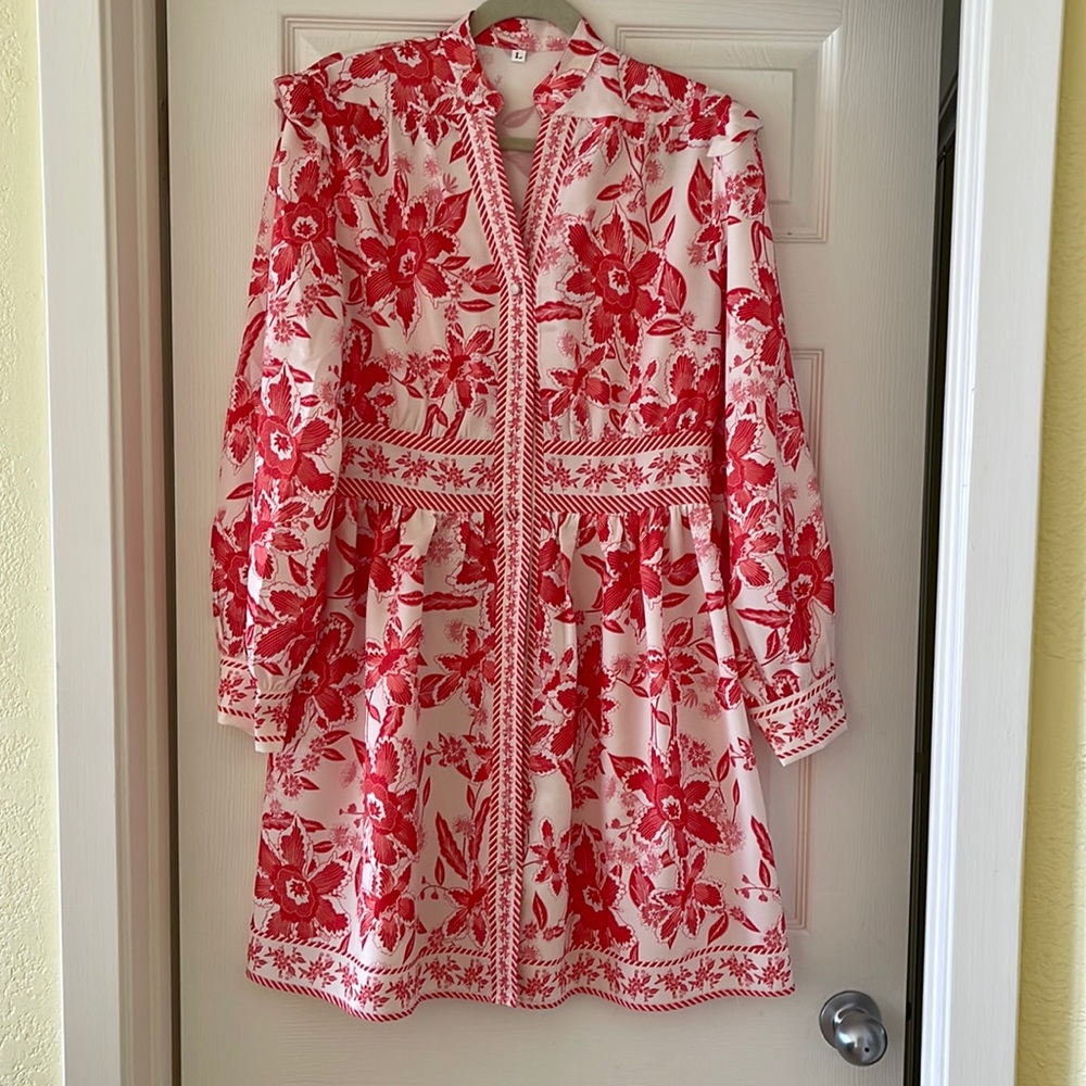 Brand new red and white dress